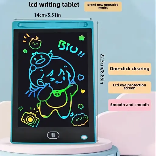 8.5 дюймов цветной ЖК-планшет для письма, детский блокнот для рисования граффити, планшет для рисования. Синий - фото 6