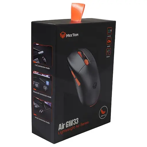 Миша MEETION Wired + 2.4 G+Bluetooth Gaming mouse GW33 |6 Keys, 10000dpi, 25-60h, RGB| - фото 2