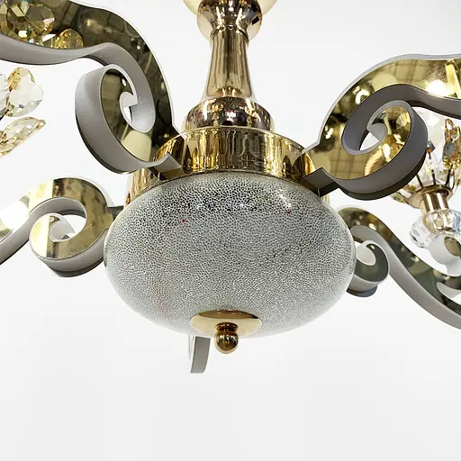 Люстра на 5 кришталевих квіток-плафонів Line.F 86529/5 GD - фото 8