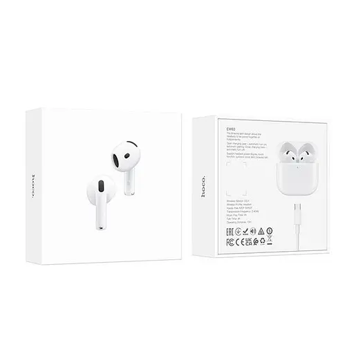 Бездротові навушники Hoco EW83 True wireless stereo headset, BT5.4, 30mAh, 300mAh, 4h, white - фото 7