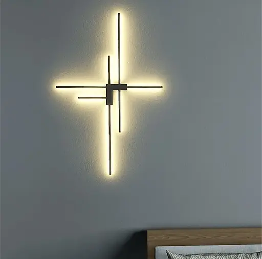 Мінімалістична модель бра на 7 ріжків Line F WJ 7214/7 BK - фото 6