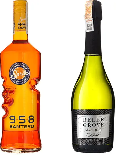 Набір Аперитив Santero Spritz Aperitivo 13% 0.75 л + Вино ігристе Belle Grove Macabeo Brut біле брют 11% 0.75 л - фото 3