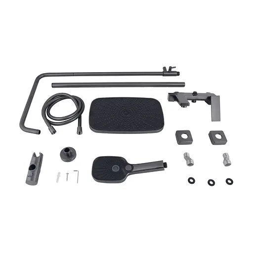 Душевая система универсальная Qtap Gemini на три потребителя (с изливом) QTGEM111GMB45688 Gunmetal Black PVD, Шлифованный черный хром - фото 8