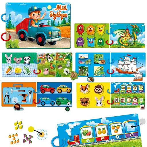 Детская развивающая книжечка "Бизи бук для мальчиков" Vladi Toys VT1310-10, 51 элемент - фото 3