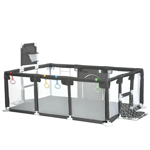 Дитячий манеж MR 1338-G, сірий, з баскетбольним кільцем - фото 6