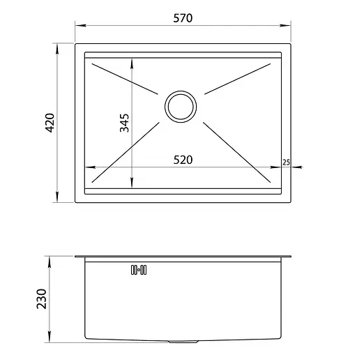 Комплект кухонной мойки и смесителя из нержавеющей стали NS-5742, Нержавеющая сталь - фото 8