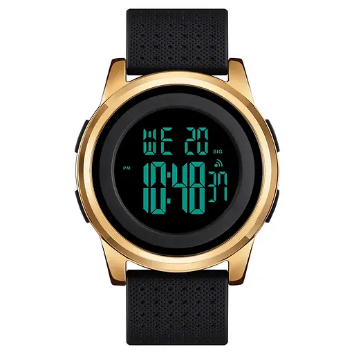 Чоловічий спортивний наручний годинник Skmei 1502 Золотистий - фото 5