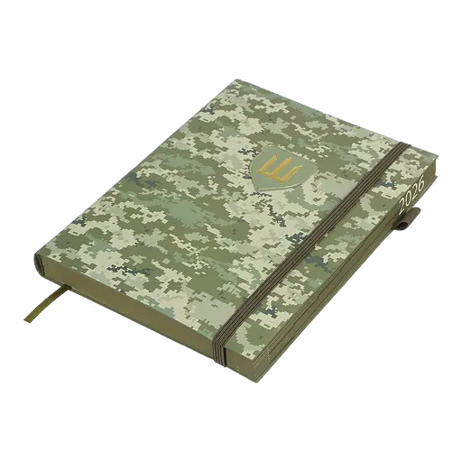 Щоденник датований Buromax Military 2026 A5 штучна шкіра світло-зелений (BM.21134-15) - фото 2