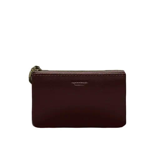 Шкіряна монетниця / міні-косметичка 3.0 бордова краст - фото 5