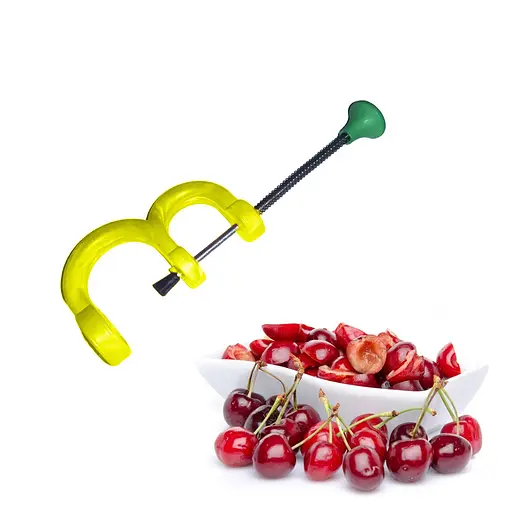 Прибор для удаления косточек выдавливатель косточки (нержавеющая сталь, пластик), Kitchen Master Желтый 85617 - фото 2