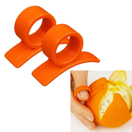 Набор ножей для быстрой чистки цитрусовых апельсинов, мандаринов, лимонов 2 шт., Kitchette Оранжевый 87132 - фото 2