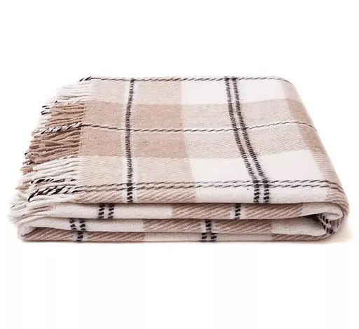 Плед вовняний Vladi Ельф 170х210 світло-бежевий - фото 1