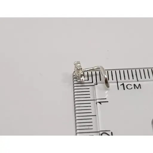 Серебряная серьга-пирсинг в нос Dear. 1041.1С Белый - фото 2