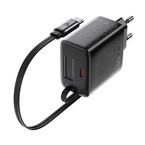 Мережевий зарядний пристрій Acefast A110 2Type-C PD30W чорний - фото 4