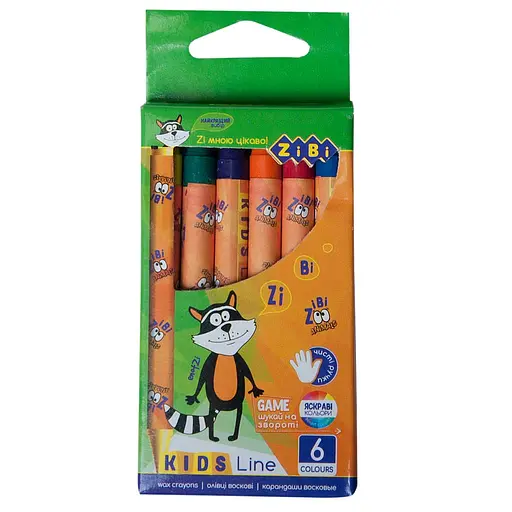 Олівці воскові, 6 кольорів