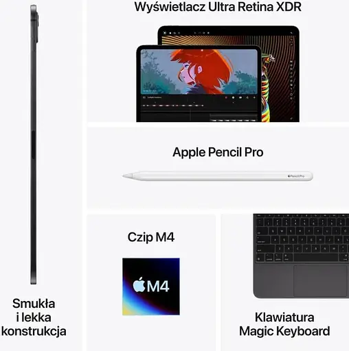 Планшет Apple iPad Pro 13 2024 Wi-Fi + Cellular 16GB/1TB Silver with Nano-texture Glass (MWT03) - фото 4