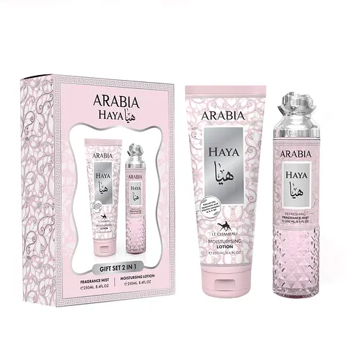 Подарочный парфюмированный набор женский Le Chameau Arabia Haya bodymist 250 мл + лосьон для тела 250 мл (MM36014) - фото 2