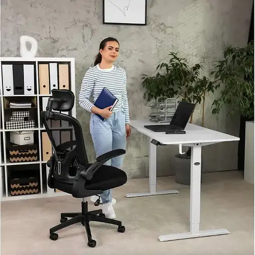 Компьютерный стол с регулируемой высотой Di Volio Amone белый - фото 3