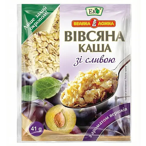 Каша вівсяна Еко з вершками і сливою 41 г