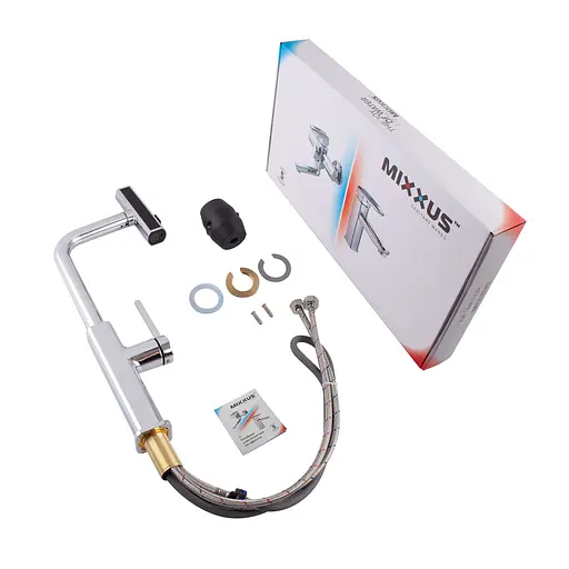 Змішувач для кухні з висувним виливом Mixxus Premium Hammer 014 MI6953 Хром - фото 2