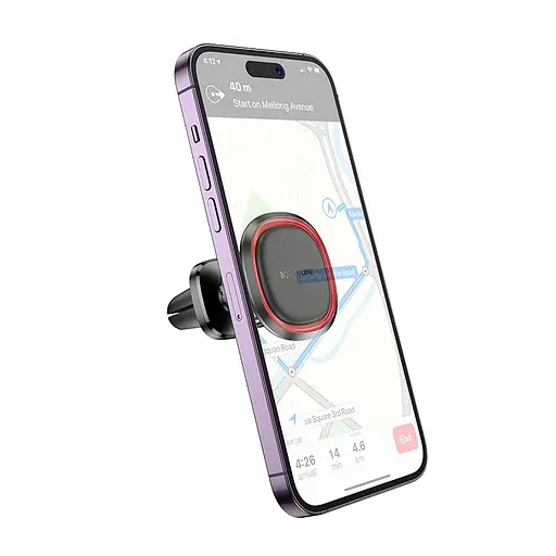 Автотримач для телефона BOROFONE BH124 Roman magnetic car holder (air outlet) Black and Red - фото 5