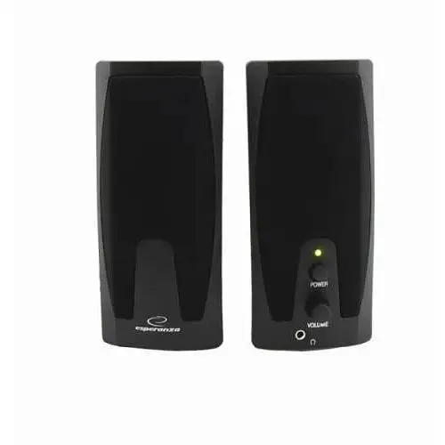Колонки 2.0 Esperanza "Giocoso", черный, 2 x 3 Вт, пластиковый корпус, разъем для наушников, питание от сети 220V, управление - фото 1