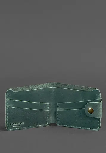 Шкіряне портмоне 4.3 зелене Crazy Horse - фото 4