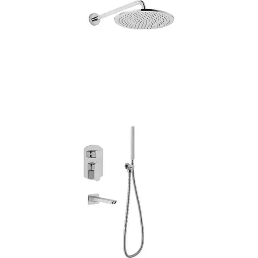 Душова система Kohlman Foxal 35 chrome + BOX прихованого монтажу QW211FR35, Хром - фото 1