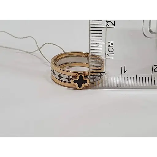 Золота каблучка Імперія золота трансформер 3в1 з емаллю. КБ815І 17 - фото 4