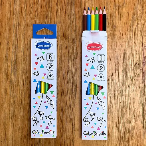 Карандаши цветные Acmeliae, 6 цветов, треугольный корпус, 3 мм - фото 2