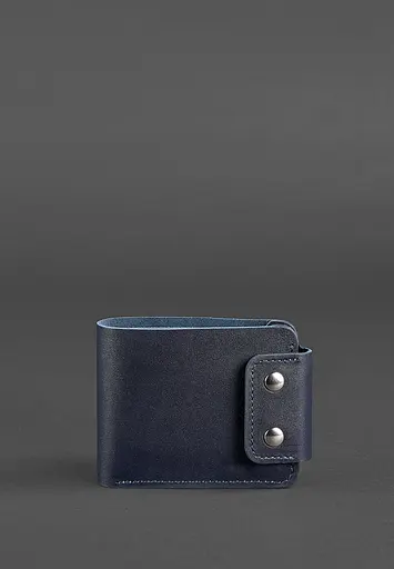 Мужской кожаный портмоне Zeus 9.0 темно-синий - фото 2
