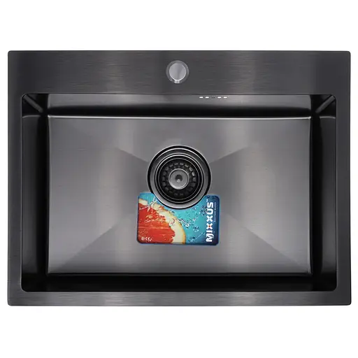 Кухонная мойка Mixxus black MX5843-200x1.0-PVD MX0576, Черный матовый - фото 1