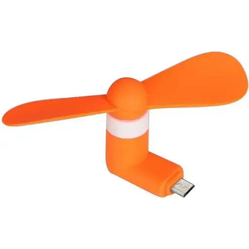 Вентилятор мобильный MicroUSB оранжевый - фото 1