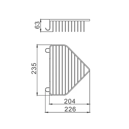 Полка угловая решетка Haiba HB335 HB0495, Хром - фото 2