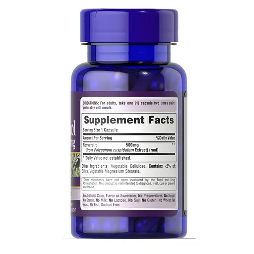 Натуральна добавка Puritan's Pride Resveratrol 500 mg, 30 капсул - фото 2