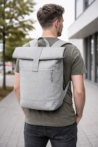 Молодежный рюкзак 16-21L Roll-top сірий TOPMOVE sum0028873 - фото 1