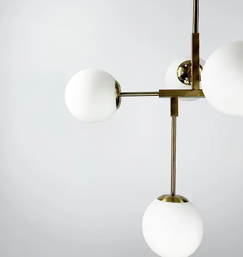 Люстра у каскадному каркасі з матовими плафонами | Арт. AOC 17/5 AB+WT | Line F - фото 5