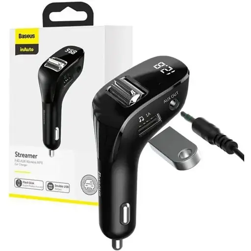 FM трансмиттер Bluetooth модулятор Baseus S-09 2USB CCALL-TM01 адаптер зарядний пристрій Чорний - фото 5