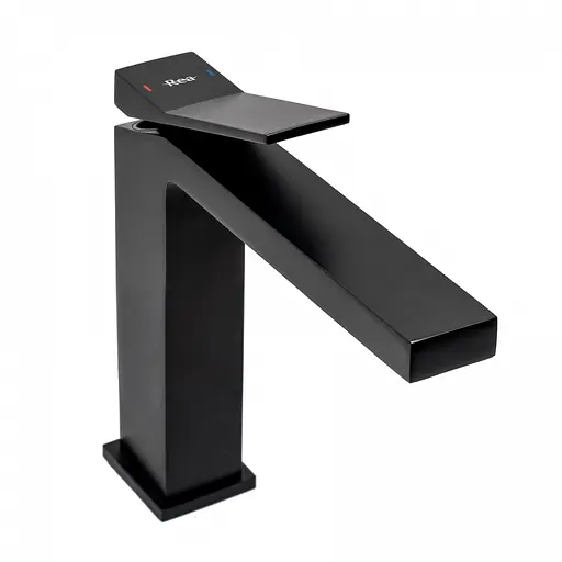 Змішувач для умивальника Rea Duet black чорний низький REA-B4412 Чорний - фото 2