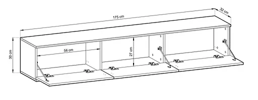 Тумба під телевізор навісна Perfect Home Оро / Oro 3-дверна RTV175 MDF Бежевий (PFH-091366) - фото 2