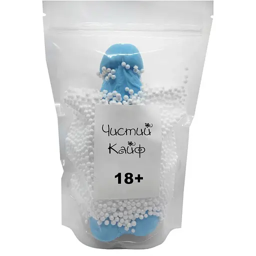 Крафтовое мыло-член с присоской Чистий Кайф Blue Size XL - фото 4