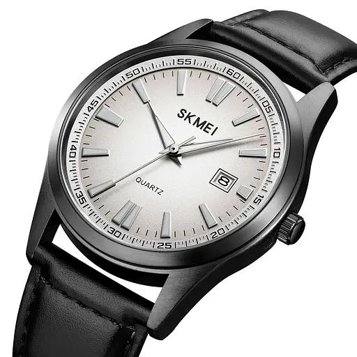 Годинник чоловічий класичний Skmei 1986 (Чорні із сріблястим циферблатом) - фото 2