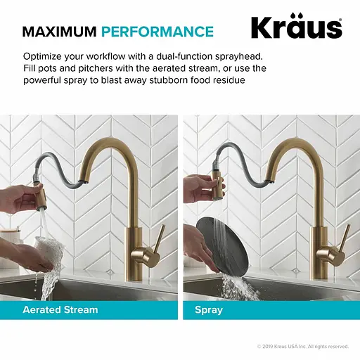 Смеситель для кухни Kraus Oletto золотой KPF-2620BB Золотой - фото 8
