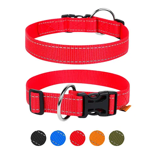 Нашийник "Dog Extreme" з нейлону регульований (ширина 30мм довжина 35-58см) червоний - фото 2