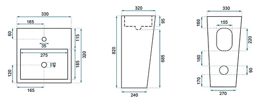 Умивальник Rea Kamila black підлоговий чорний REA-U5644, Чорний - фото 6