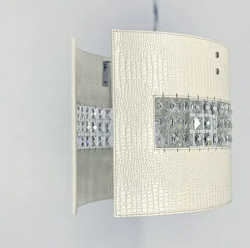 Оригінальний світильник з екошкірою та кришталевими камінчиками Line.F S 006/2 WT - фото 3