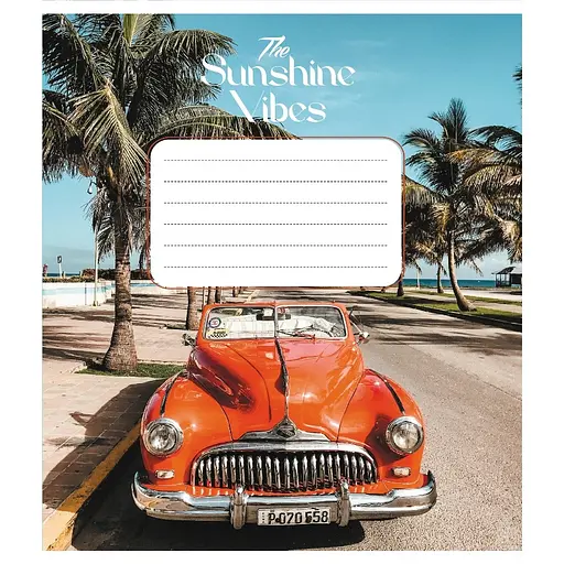 Зошит учнівський "Ретро авто" Leader 024-550139K-4 в клітинку, 24 аркуші - фото 1