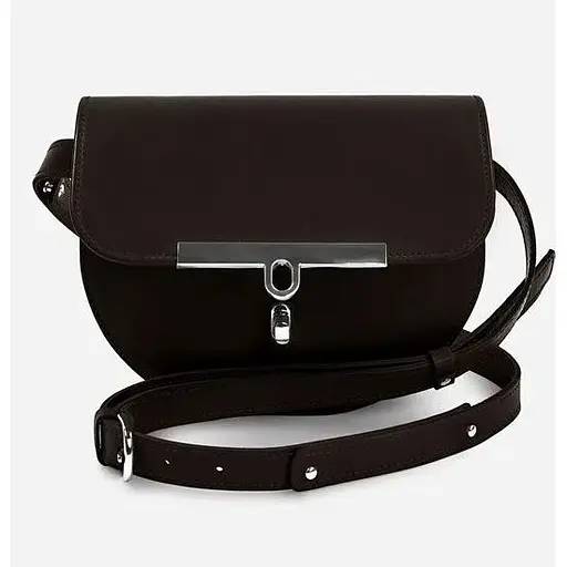 Женская кожаная сумка поясная-кроссбоди Bridget темно-коричневая - фото 1