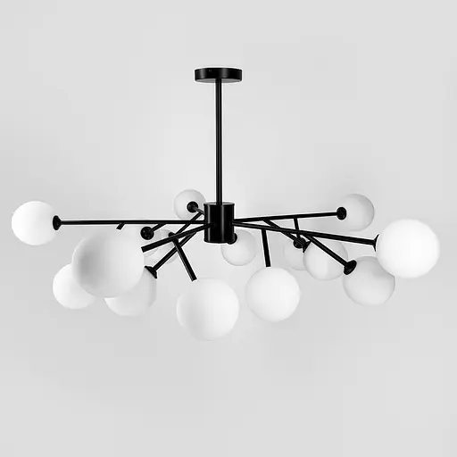 Потолочная черная люстра Grand Bunch на 15 плафонов Ø 110 см Ст. AOC 20/15 BK | Line F - фото 1