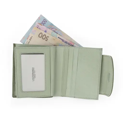Гаманець жіночий шкіряний маленький Las Fernando 110-103 G3 м'ятний - фото 4